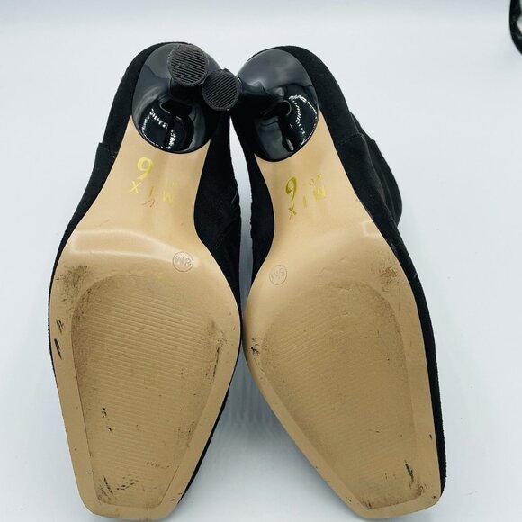 Mix No. 6 Shoes Womens Size 8 M Black Lexey Heels Ankle Booties Faux Suede Zip - Picture 9 of 11